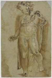 Putto che tiene fiori