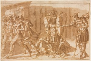Soldati vittoriosi con trofeo, 1550s da Pellegrino Tibaldi