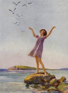 Ragazza che si gode il sole al mare