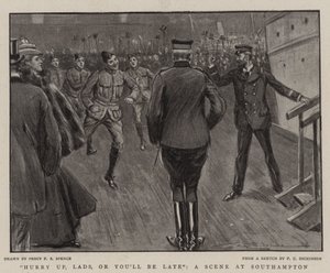 Sbrigatevi, ragazzi, o farete tardi, una scena a Southampton