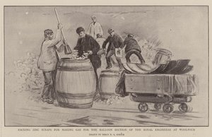 Imballaggio di Rottami di Zinco per la Produzione di Gas per la Sezione Palloni dei Royal Engineers a Woolwich da Percy F.S. Spence