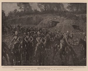 Crepuscolo e Pace, Cavalleria che abbevera i cavalli nella sicurezza del crepuscolo da Percy F.S. Spence