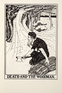La morte e il boscaiolo, da Favole di Fontaine, pub. 1905 (incisione) da Percy J. Billingshurst