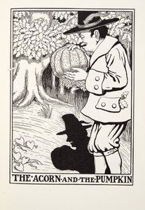La ghianda e la zucca, da Fontaine Fables, pub. 1905