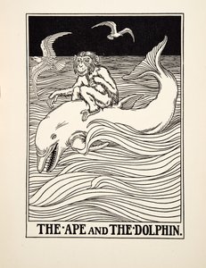 La Scimmia e il Delfino, da Cento Favole di Esopo, pub.1903