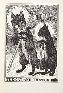 Il gatto e la volpe, da Fontaine Fables, pub. 1905