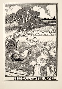Il gallo e il gioiello, da Cento favole di Esopo, pub.1903