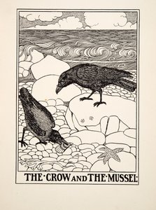 Il corvo e la cozza, da Cento favole di Esopo, pub.1903