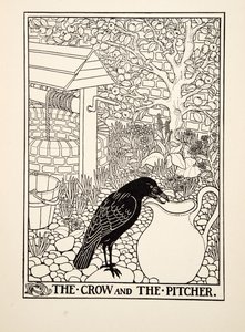 Il Corvo e la Brocca, da Cento Favole di Esopo, pub.1903