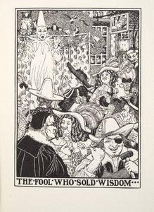 Il pazzo che vendette saggezza, dalle Favole di Fontaine, pub. 1905 (incisione)