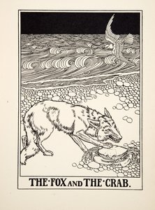 La volpe e il granchio, da Cento favole di Esopo, pub.1903 da Percy J. Billingshurst