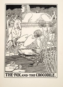 La Volpe e il Coccodrillo, da Cento Favole di Esopo, pub.1903