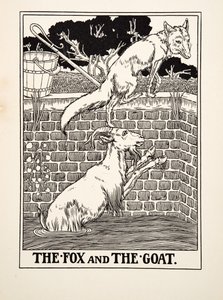 La Volpe e la Capra, da Cento Favole di Esopo, pub.1903 da Percy J. Billingshurst
