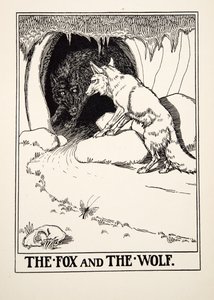 La volpe e il lupo, da Cento favole di Esopo, pub.1903 da Percy J. Billingshurst