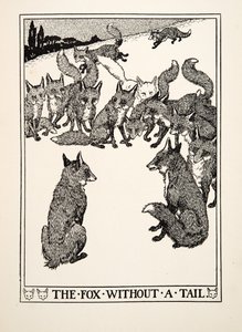 La Volpe senza Coda, da Cento Favole di Esopo, pub.1903 da Percy J. Billingshurst
