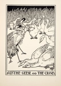 Le Oche e le Gru, da Cento Favole di Esopo, pub.1903