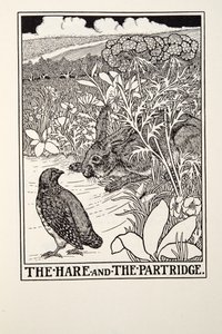 La lepre e la pernice, dalle Favole di Fontaine, pub. 1905