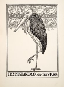 Il Contadino e la Cicogna, da Cento Favole di Esopo, pub.1903