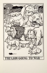 Il leone che va in guerra, dalle Favole di Fontaine da Percy J. Billingshurst
