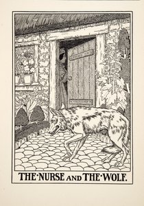 La Nutrice e il Lupo, da Cento Favole di Esopo, pub.1903