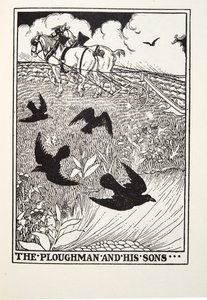 Il contadino e i suoi figli, da Fontaine Fables, pub. 1905