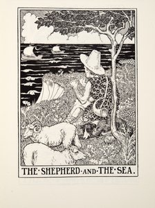 Il pastore e il mare, dalle Favole di Fontaine, pub. 1905 da Percy J. Billingshurst