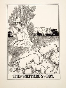 Il Ragazzo Pastore, da Cento Favole di Esopo, pub.1903
