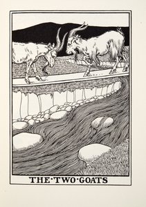 Le due capre, da Fontaine Fables, pub. 1905 da Percy J. Billingshurst