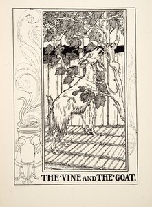 La Vite e la Capra, da Cento Favole di Esopo, pub.1903 da Percy J. Billingshurst