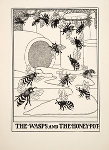Le Vespe e il Vaso di Miele, da Cento Favole di Esopo, pub.1903 da Percy J. Billingshurst