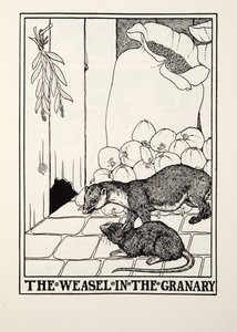 La donnola nel granaio, dalle Favole di Fontaine, pub. 1905