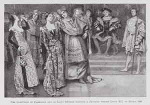 I cardinali di Narbonne e di Saint Severin ballano una Pavanne davanti a Luigi XII a Milano