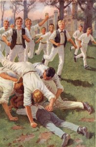 I due si precipitano insieme e si gettano sulla palla da Percy Tarrant