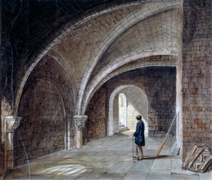 Cripta sotto la Chiesa di San Giacomo nel Muro, Wood Street Square, Città di Londra, 1855 da Percy William Justyne