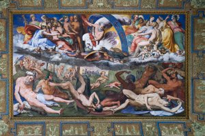 Zeus che colpisce i Giganti ribelli (la Caduta dei Giganti) nella Sala di Giove