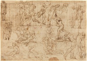 Studi di figure (recto) da Perino del Vaga