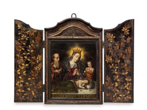 Un santuario cristiano portatile (Seigan) commissionato dai gesuiti portoghesi da Period Momoyama