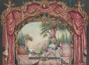 Sfondo per il palcoscenico del vaudeville, c. 1938