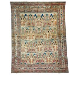 Tappeto Lavar Kirman pittorico, sud-est della Persia, fine XIX secolo da Persian School