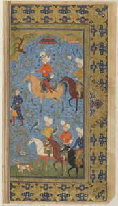 Una caccia reale da uno Shahnama (Libro dei re) di Firdawsi