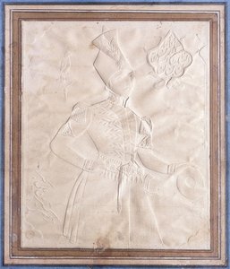 Uno schizzo khatt-i-nakhun di Nasr al-Din Shah da Persian School