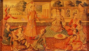 Un tardo cofanetto di cartapesta laccata Zand, c.1794-95 da Persian School