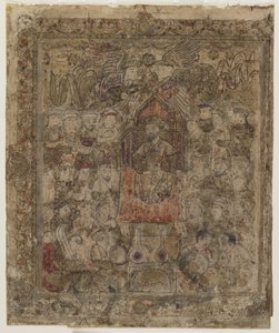 Un sovrano in trono, da uno Shahnama da Persian School