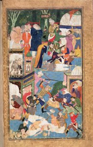 Il saccheggio di Isfahan nel 1387 che mostra le forze di Timur saccheggiare, depredare e uccidere da Persian School