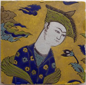 Azulejos - Maiolica di Isfahan (Persia), periodo safavide, circa 1620