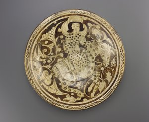 Piatto, regione di Kashan, Iran, dinastia Saljuq, fine XII-inizio XIII secolo