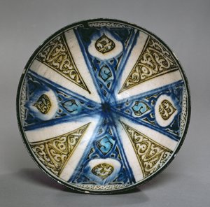 Piatto, da Kashan, Iran, periodo Selgiuchide, fine XIII secolo