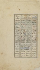 Foglio da un Khamsa (Quintetto) di Nizami; recto: testo, Iran, periodo Turkoman, c.1505 da Persian School