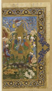 Folio da un testo non identificato; Salomone in trono da Persian School