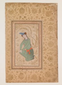Giovane inginocchiato, inizio XVII secolo (acquerello su carta)